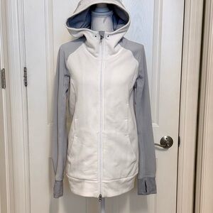 Lululemon Athletica White and Gray zip up Jacket